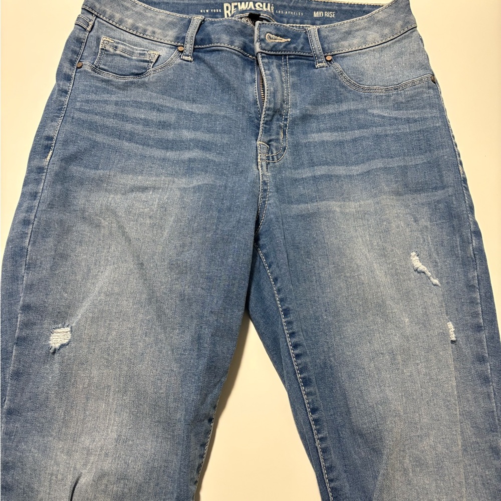 Rewash Women's Light Blue Straight Leg Jeans